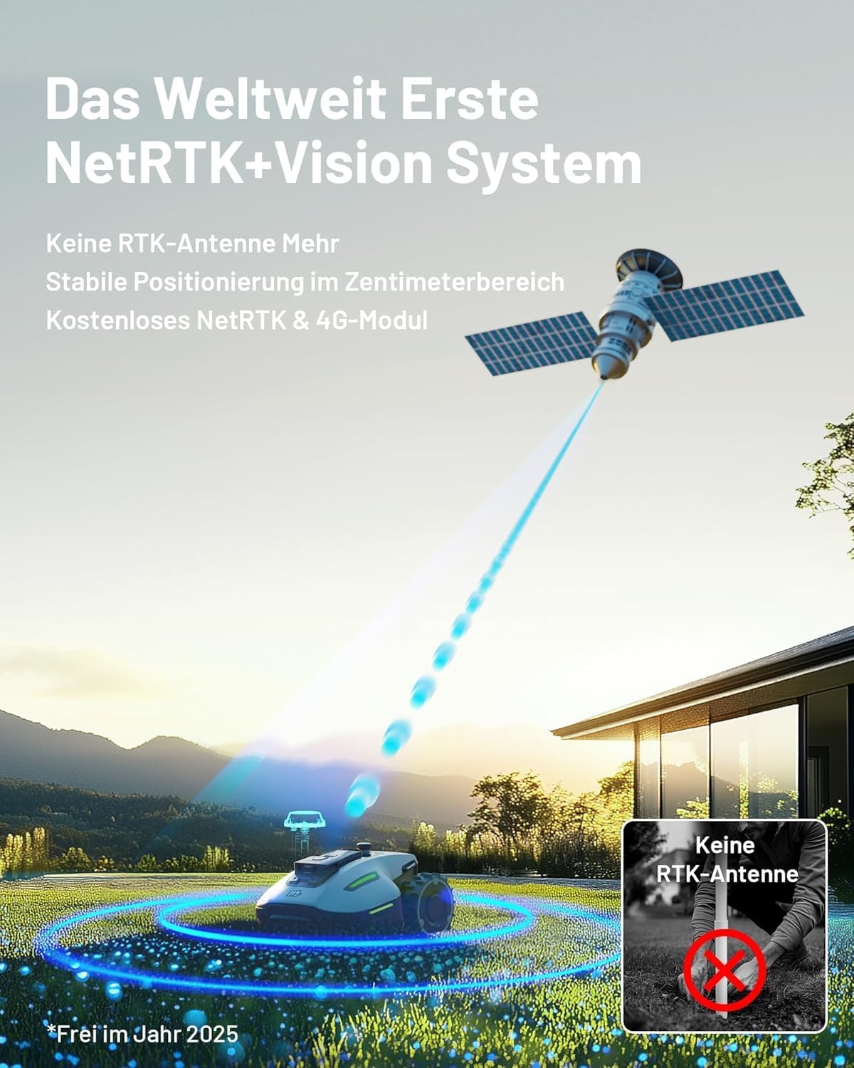 Mammotion YUKA Mini 700 Mähroboter mit Garage – Kabelloses Rasenmähen mit KI-Navigation & NetRTK+ Vision-System
